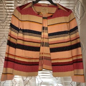 Kate Spade collarless tweed jacket